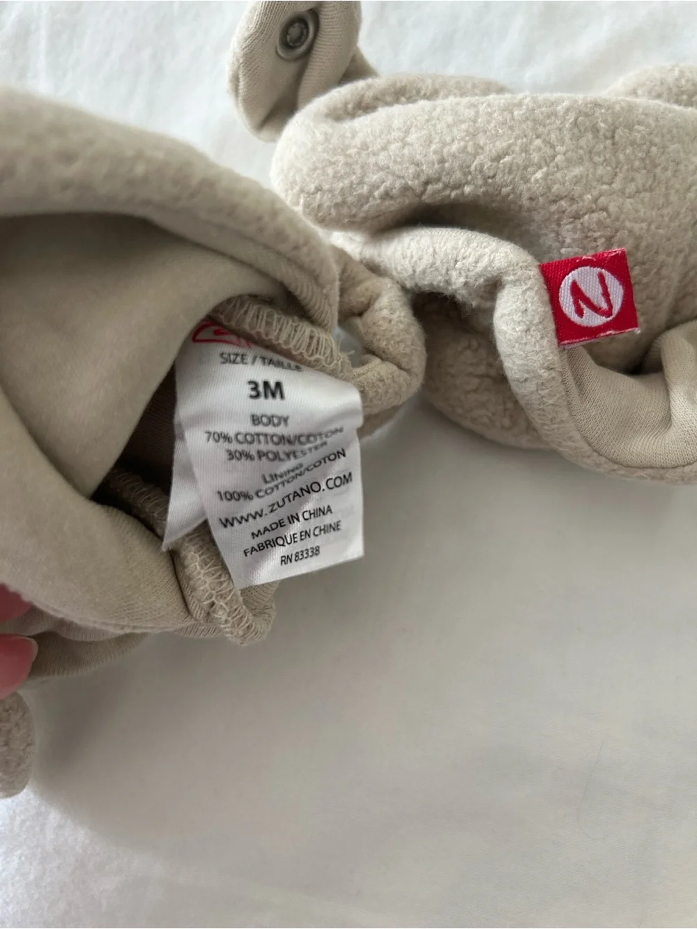 Zutano Baby Booties Beige 3 Months